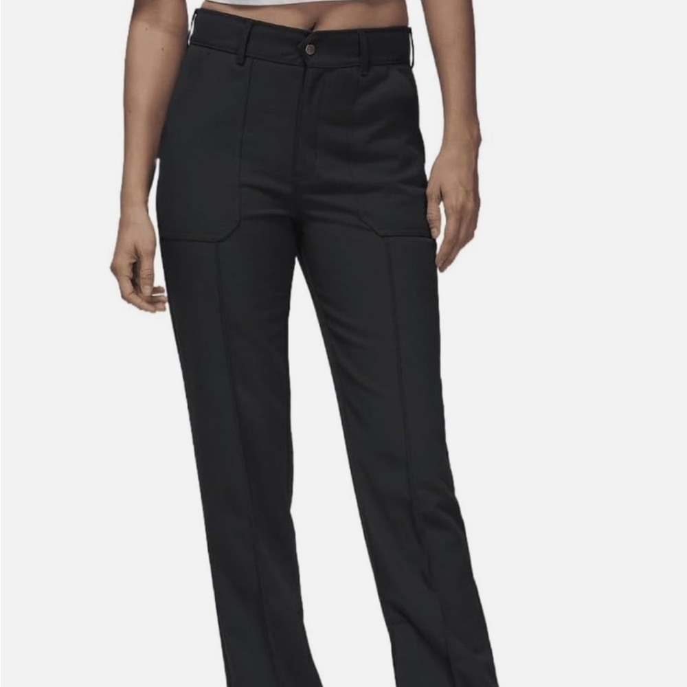 Nike air Jordan Black Straight-Leg Women's Pants with High Waist